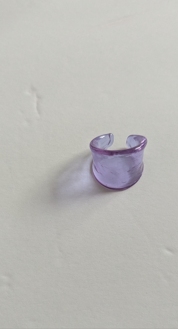 Translucent Lilac Glass Ring - Picture 5 of 5